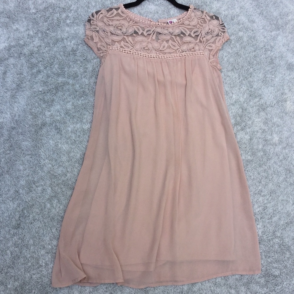 Nude color lace dress